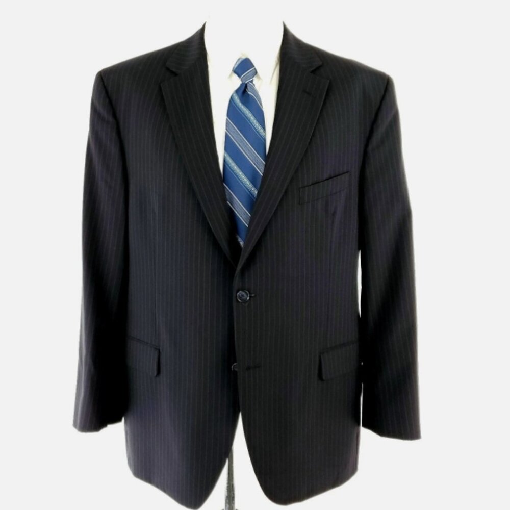 Jack Victor Select Vogue CT Wool Pinstripe 2 Button Suit Jacket 46R